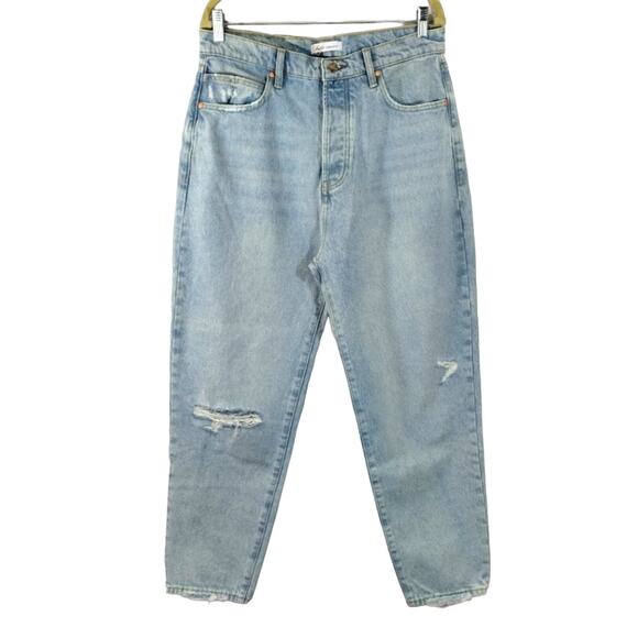E Betro Simone High Rise Waist Button Fly Light Wash Blue Denim Jeans NWT 32 - Picture 1 of 10